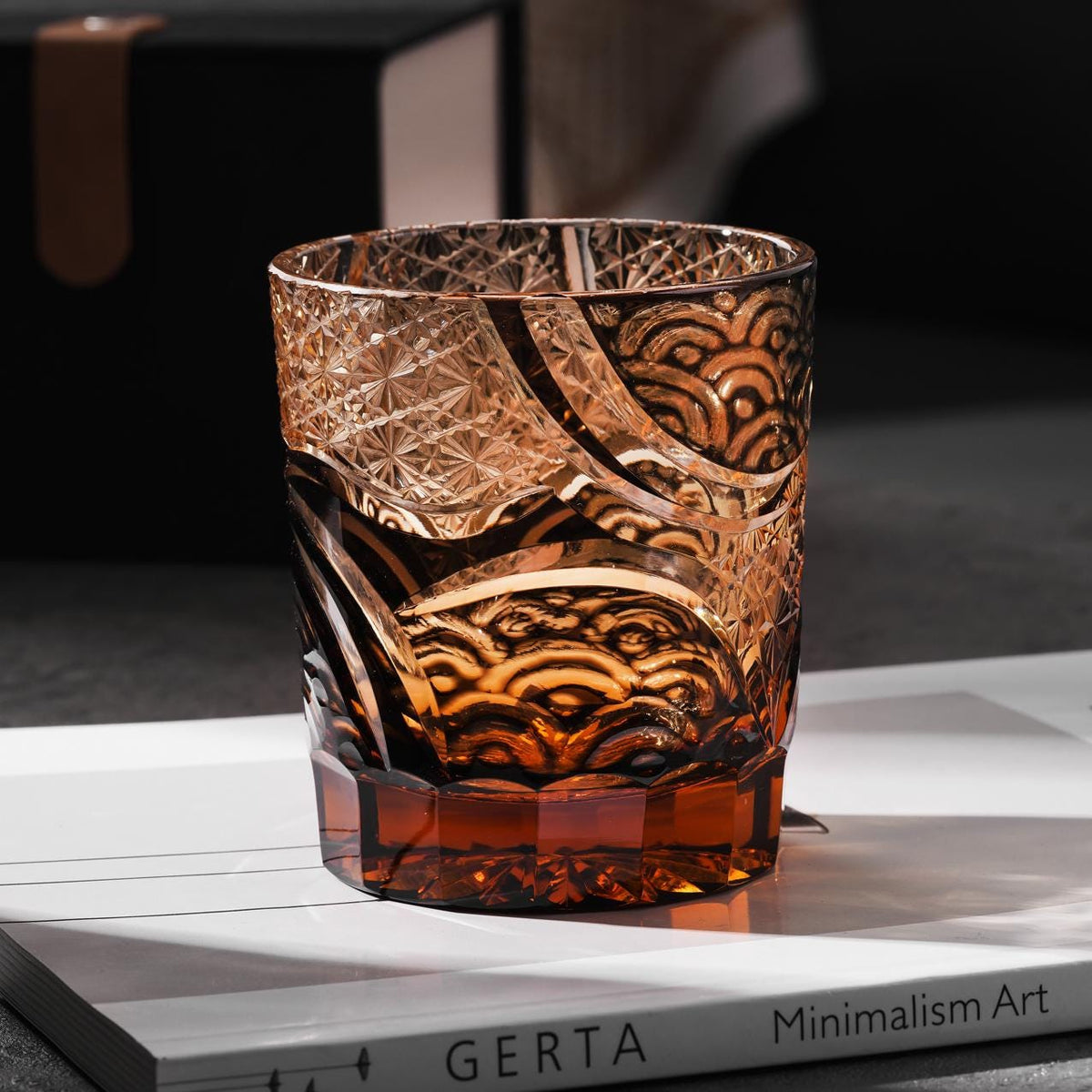 lovecove Hand Cut Black Sea Crystal Whisky Glass image 4