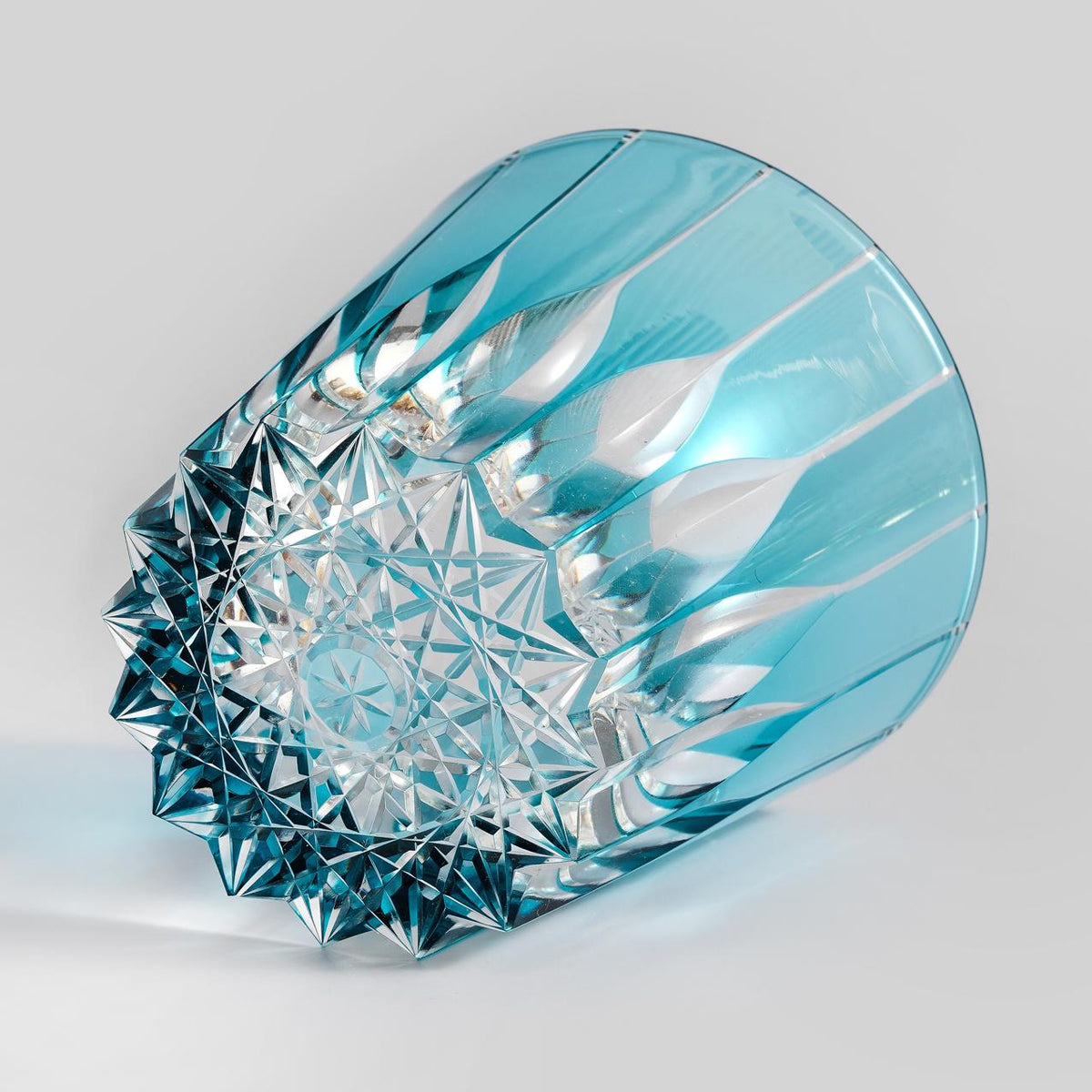 lovecove Hand-Cut Blue Crystal Whiskey Glass image 2