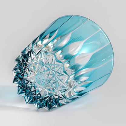 lovecove Hand-Cut Blue Crystal Whiskey Glass image 2