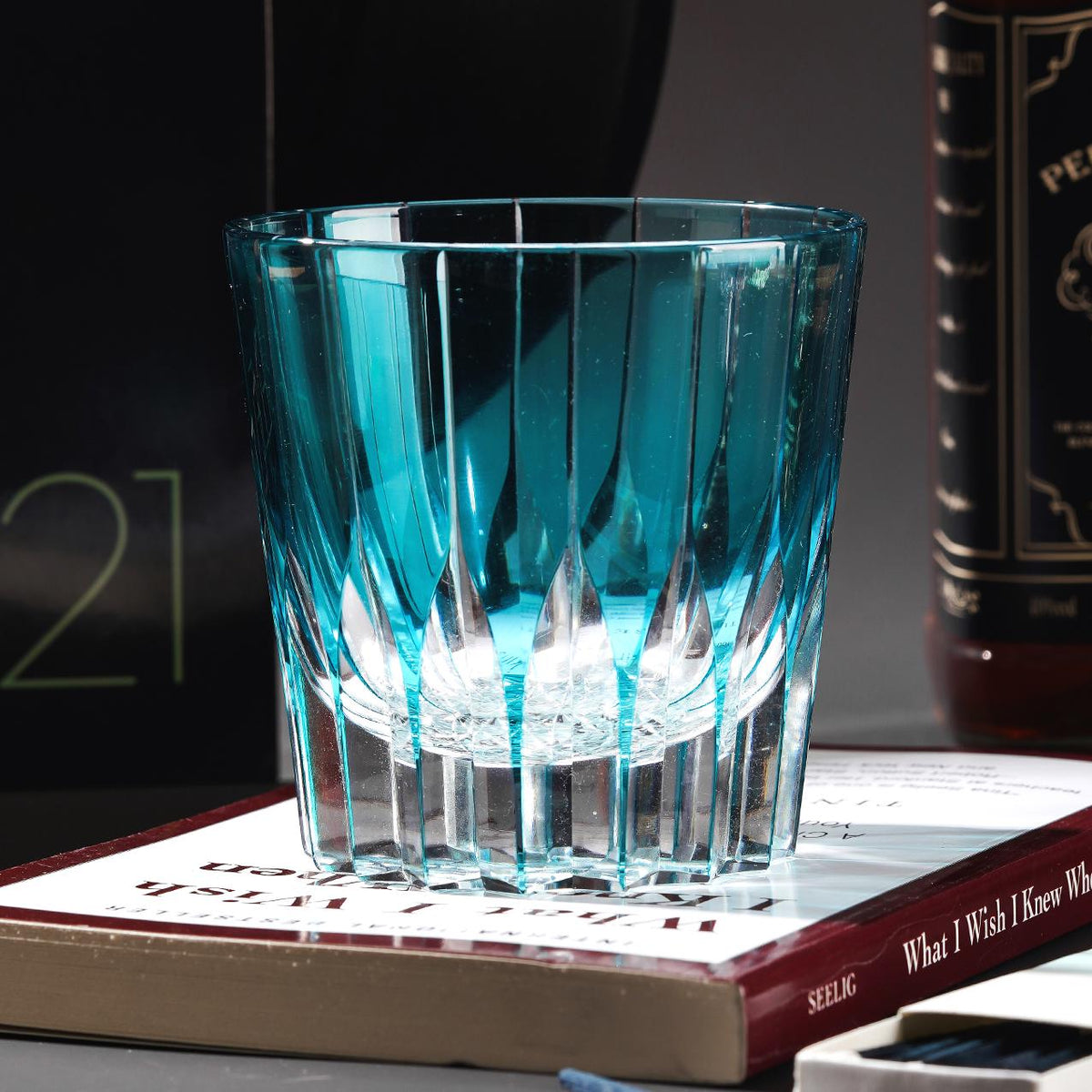 lovecove Hand-Cut Blue Crystal Whiskey Glass image 8