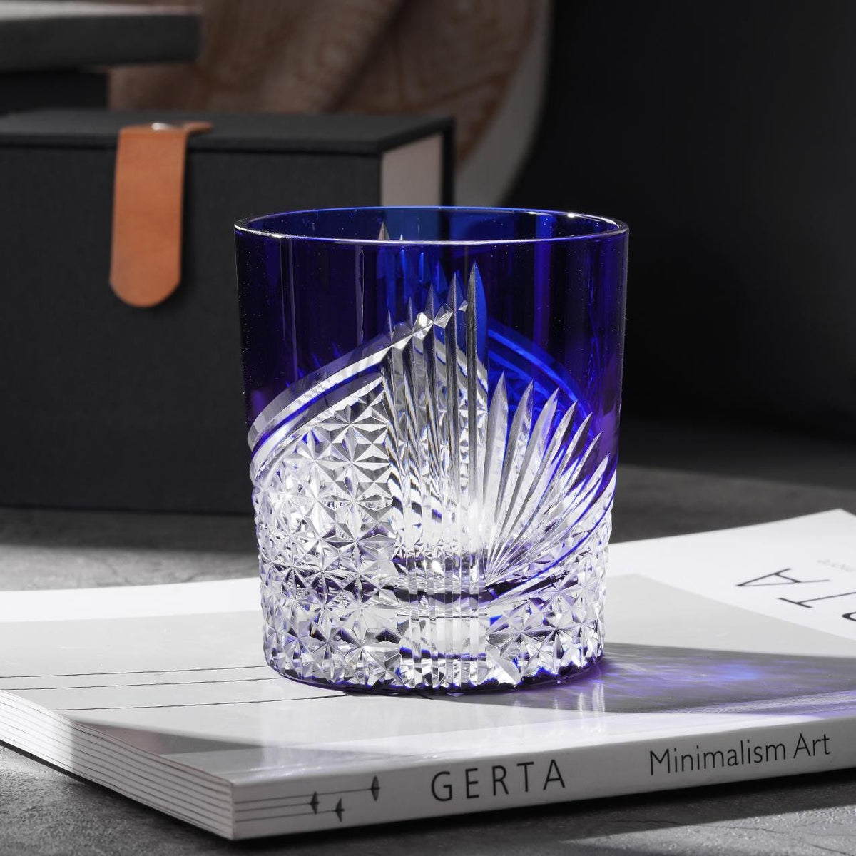lovecove Hand Cut Blue Crystal Glass image 5