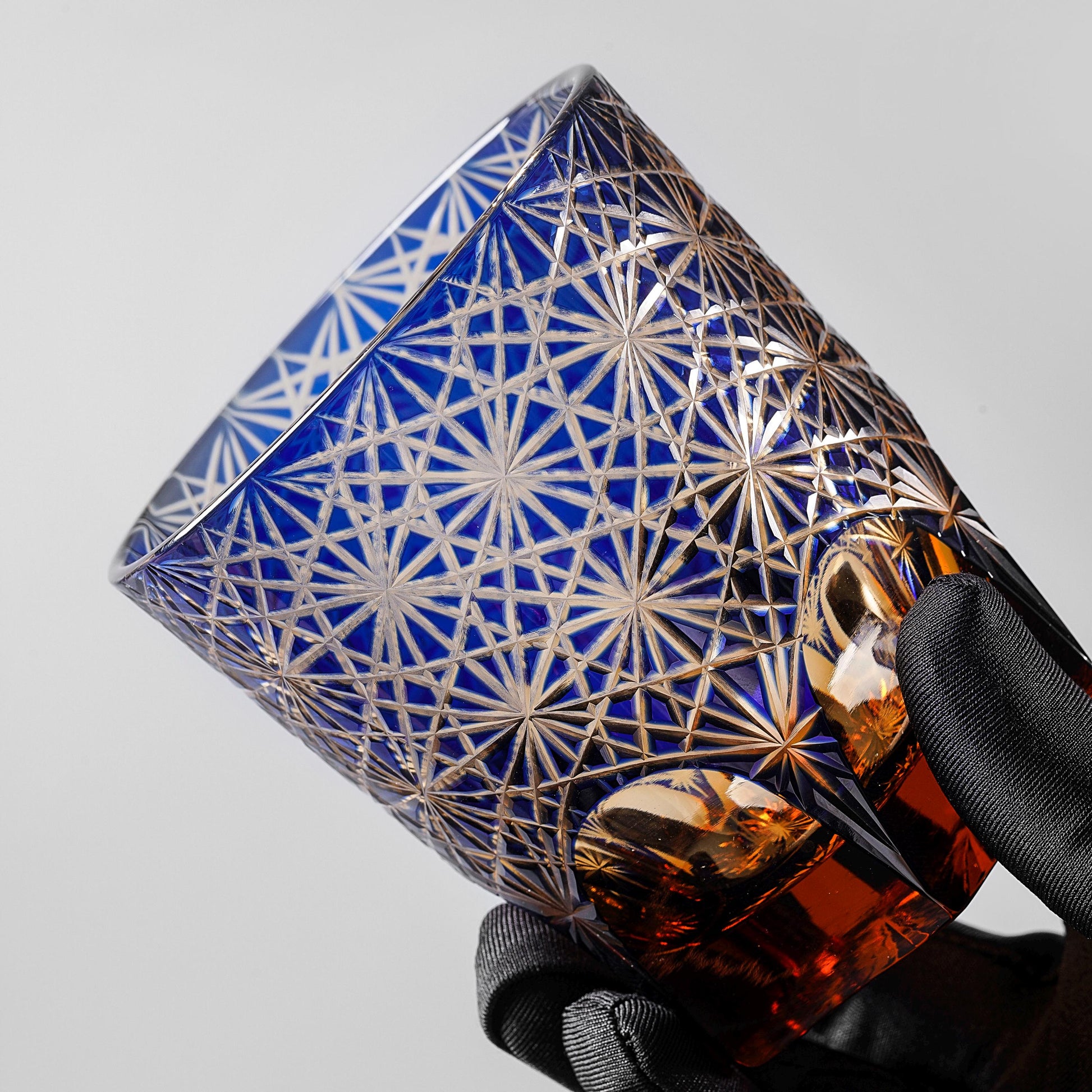 Vitraelle Hand Cut Blue Crystal Whisky Glass image 2