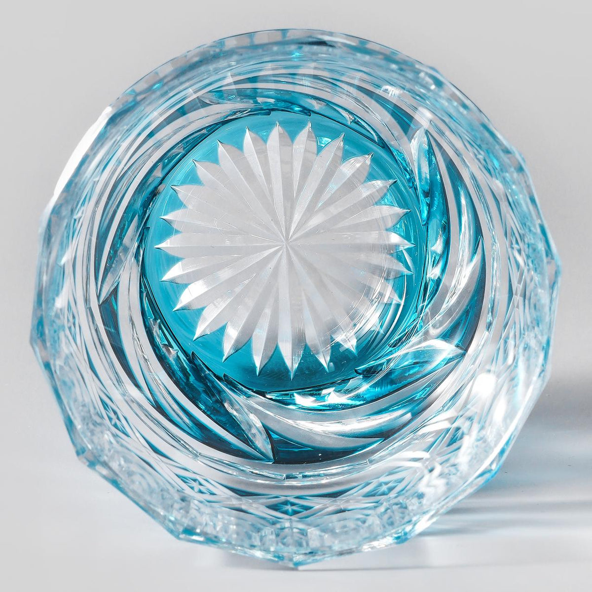 lovecove Hand-Cut Blue Swirl Whiskey Glass image 3