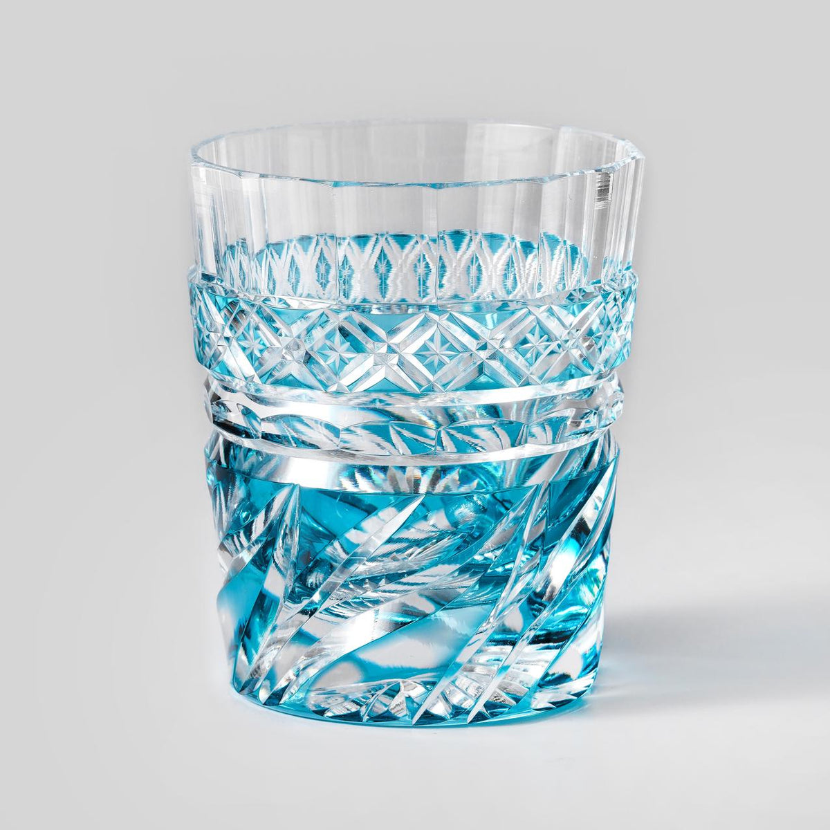 lovecove Hand-Cut Blue Swirl Whiskey Glass image 4