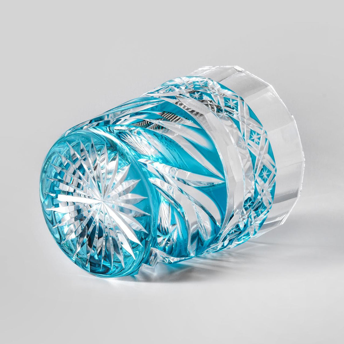 lovecove Hand-Cut Blue Swirl Whiskey Glass image 5