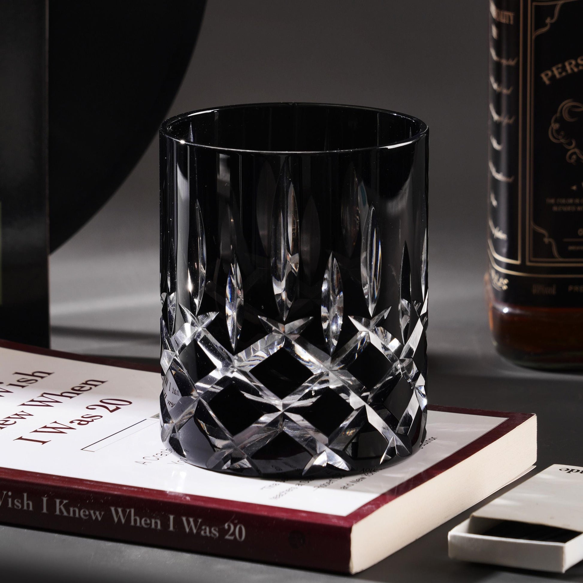 lovecove Hand-Cut Crystal Blue Whiskey Glass image 7