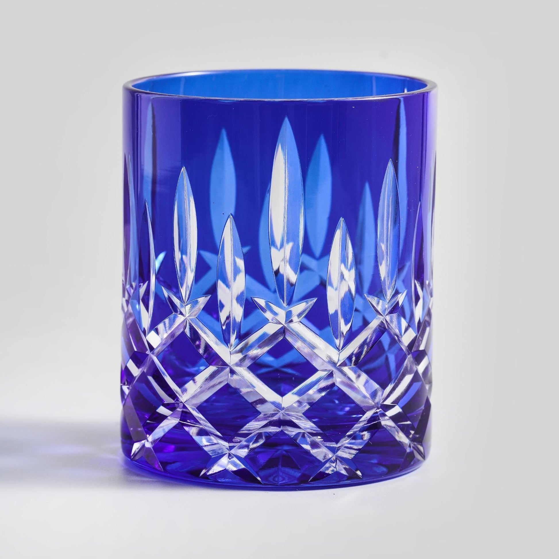 lovecove Hand-Cut Crystal Blue Whiskey Glass image 10