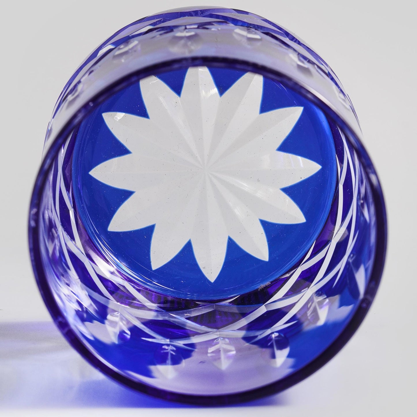 lovecove Hand-Cut Crystal Blue Whiskey Glass image 11