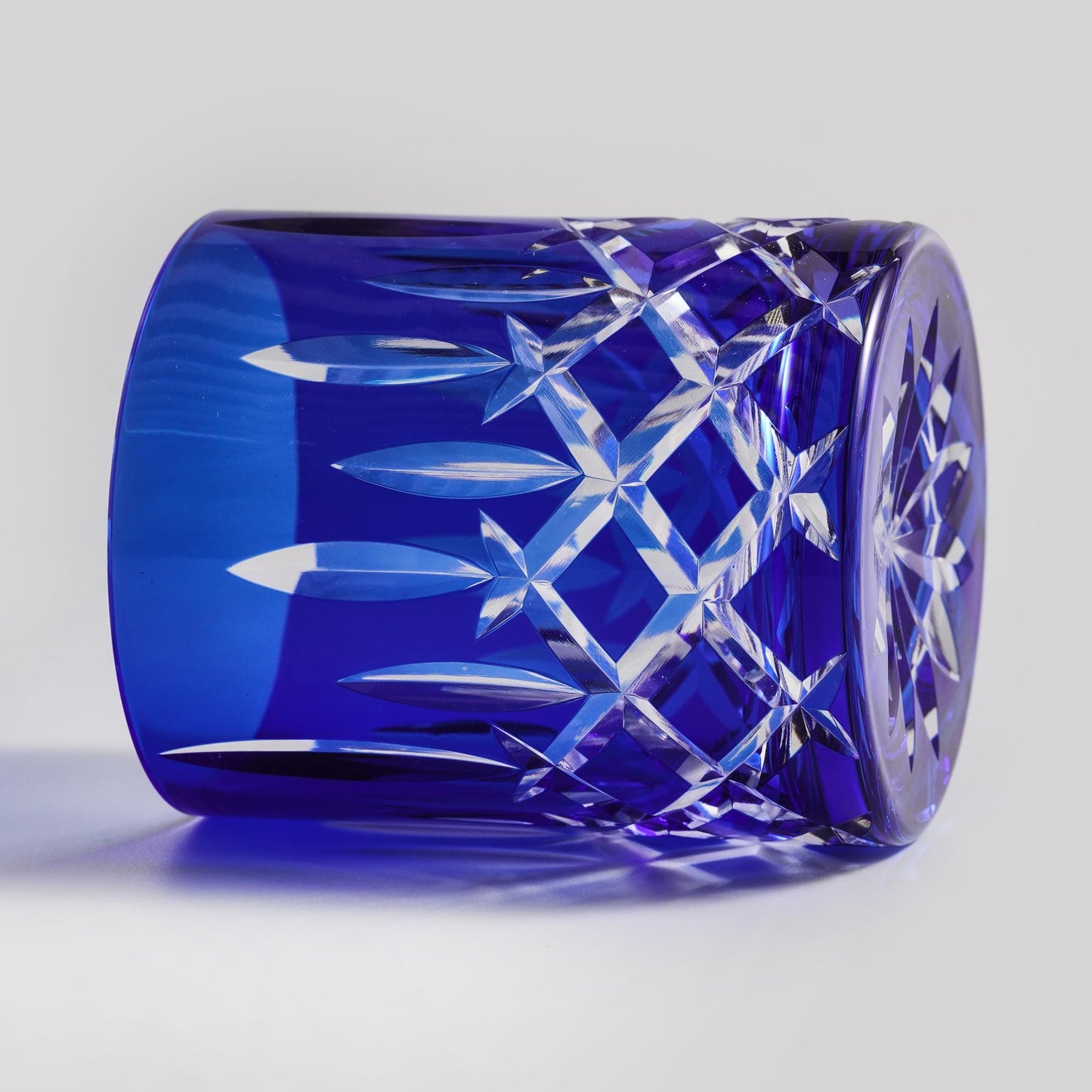 lovecove Hand-Cut Crystal Blue Whiskey Glass image 12