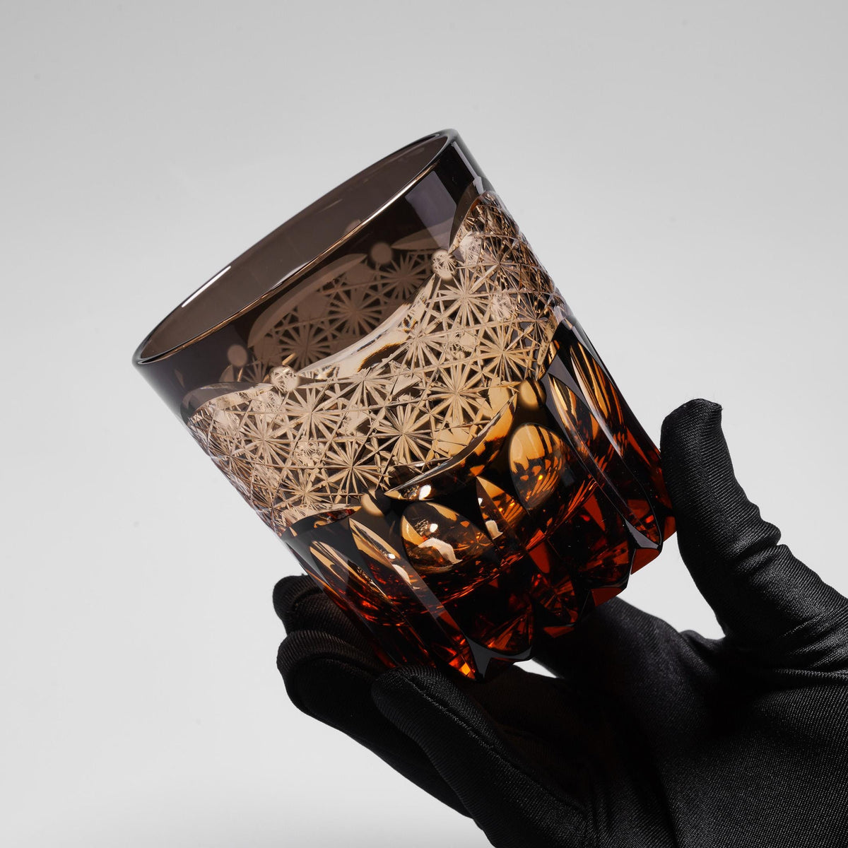 lovecove Hand Cut Black Crystal Whisky Glass image 2
