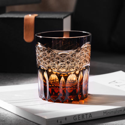 lovecove Hand Cut Black Crystal Whisky Glass image 3