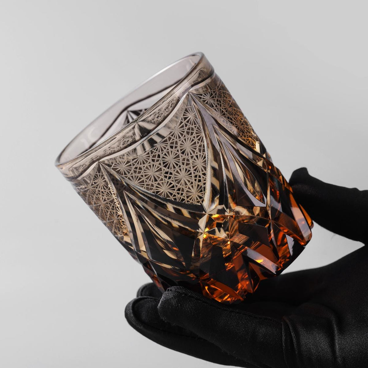 lovecove Hand Cut Black Crystal Whisky Glasses image 3
