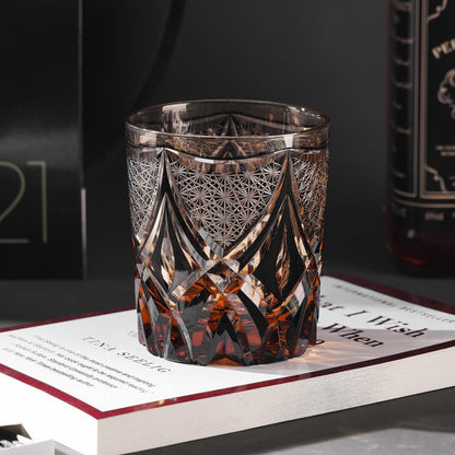 lovecove Hand Cut Black Crystal Whisky Glasses image 9
