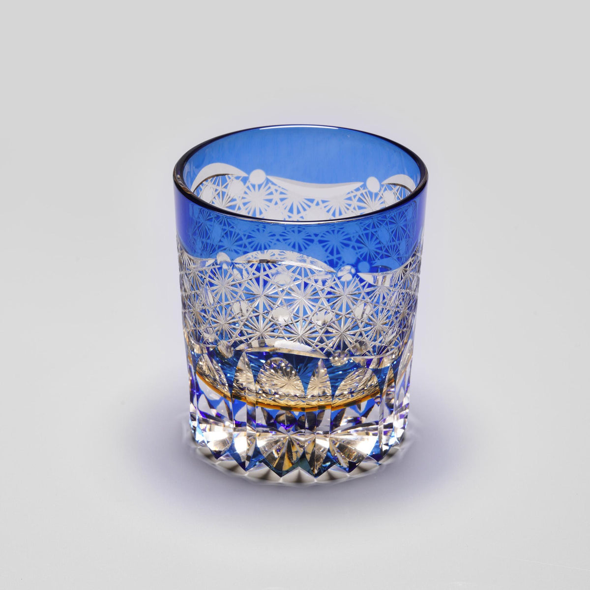 lovecove Hand Cut Blue Crystal Whisky Glass - F0A4 image 2