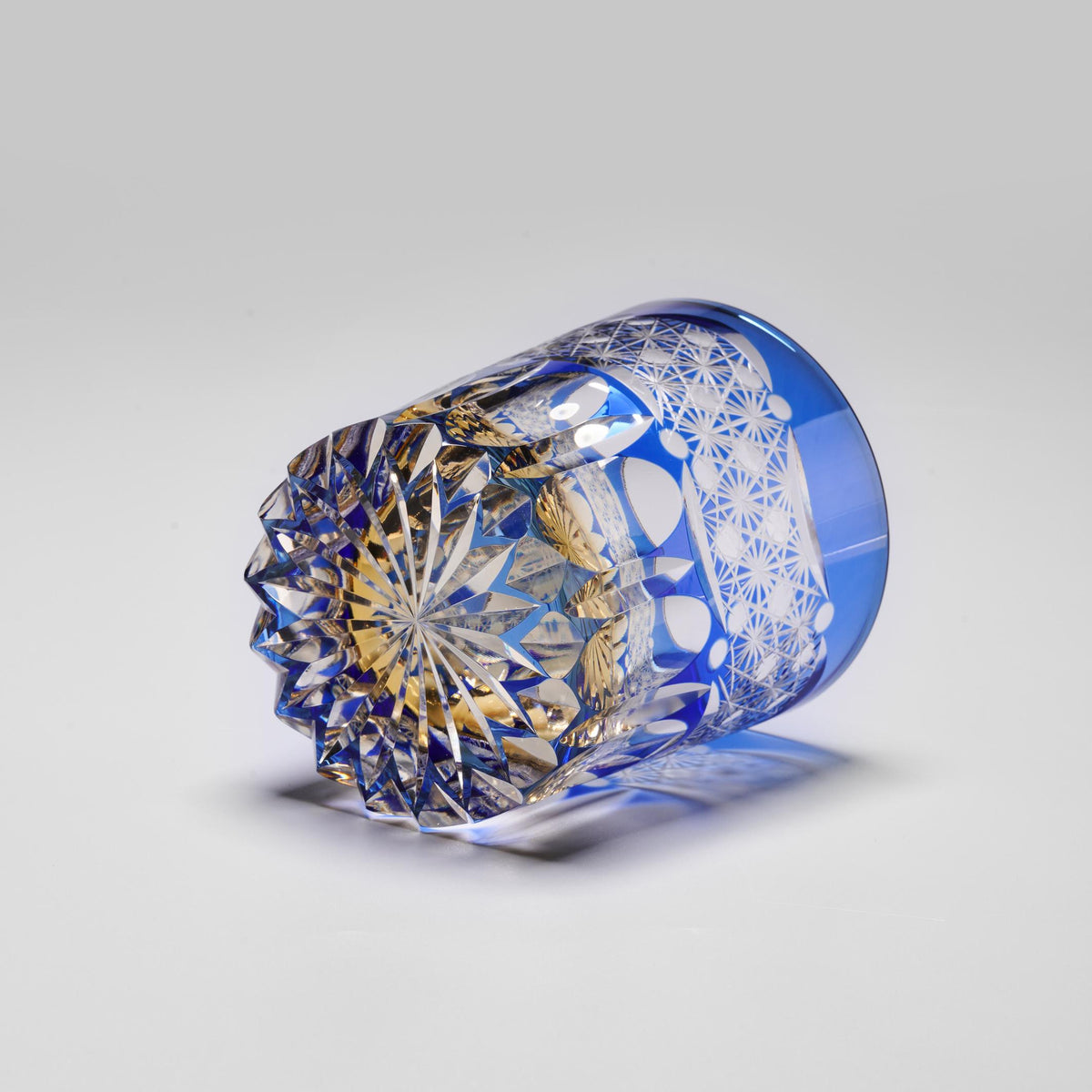 lovecove Hand Cut Blue Crystal Whisky Glass - F0A4 image 4