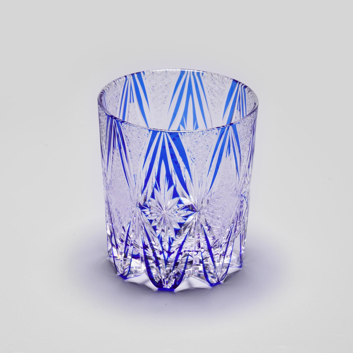lovecove Hand Cut Blue Crystal Whisky Glass - 1346 image 3