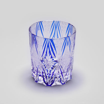lovecove Hand Cut Blue Crystal Whisky Glass - 1346 image 3