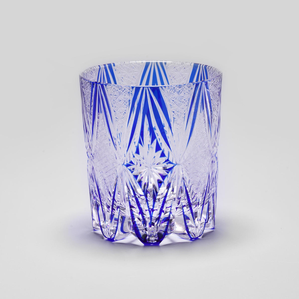 lovecove Hand Cut Blue Crystal Whisky Glass - 1346 image 4