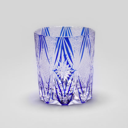 lovecove Hand Cut Blue Crystal Whisky Glass - 1346 image 4