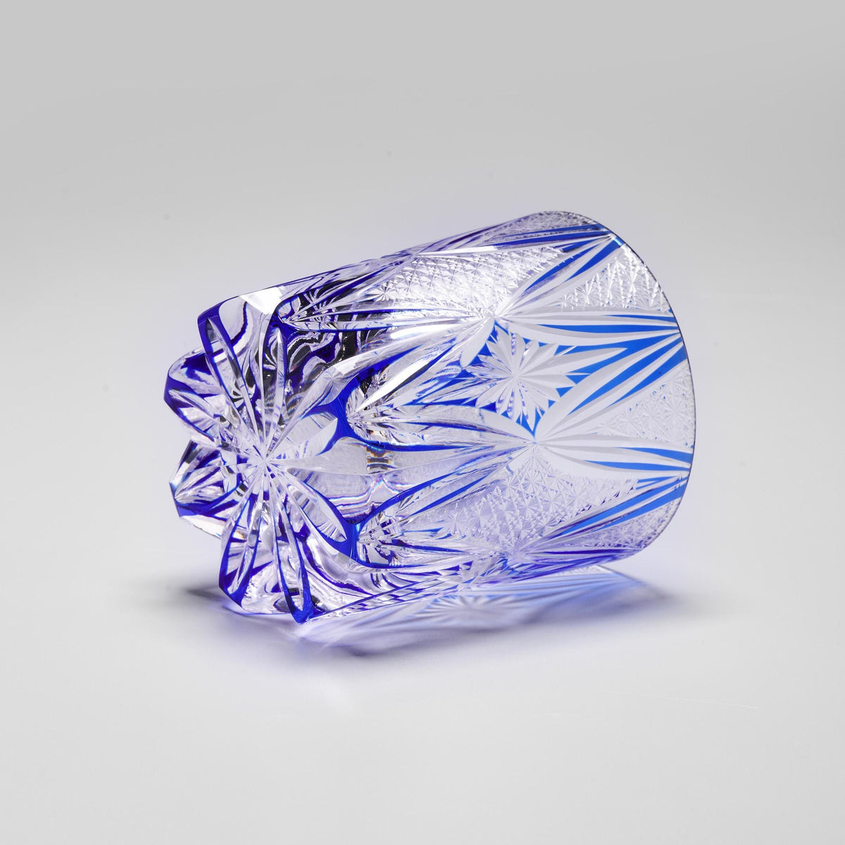 lovecove Hand Cut Blue Crystal Whisky Glass - 1346 image 5