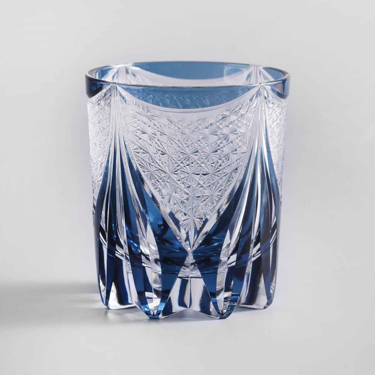 lovecove Hand Cut Luxury Blue Crystal Whisky Glass image 4
