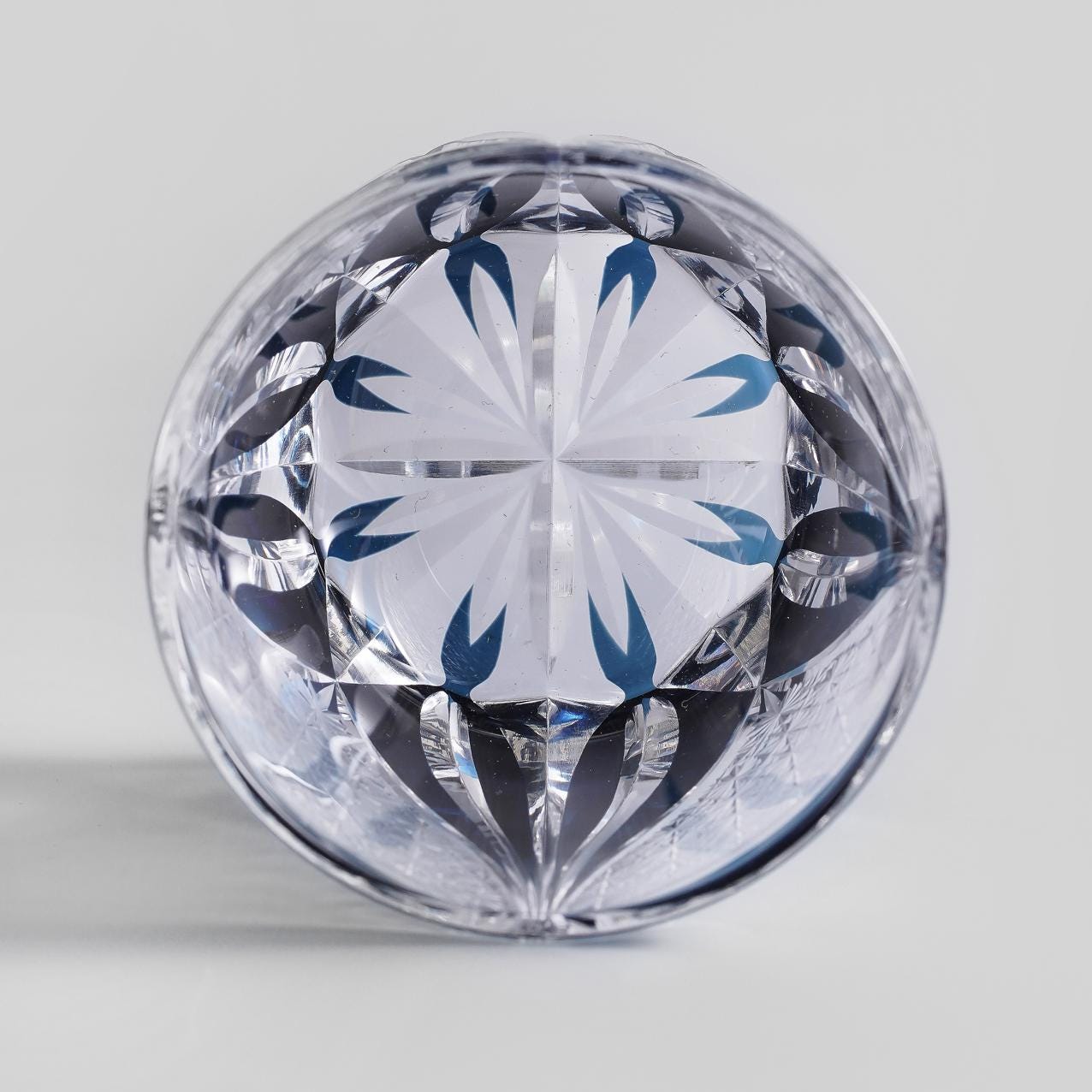 lovecove Hand Cut Luxury Blue Crystal Whisky Glass image 7