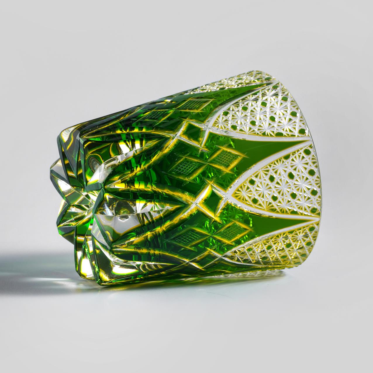 Vitraelle Hand-Cut Green Whiskey Glasses image 6