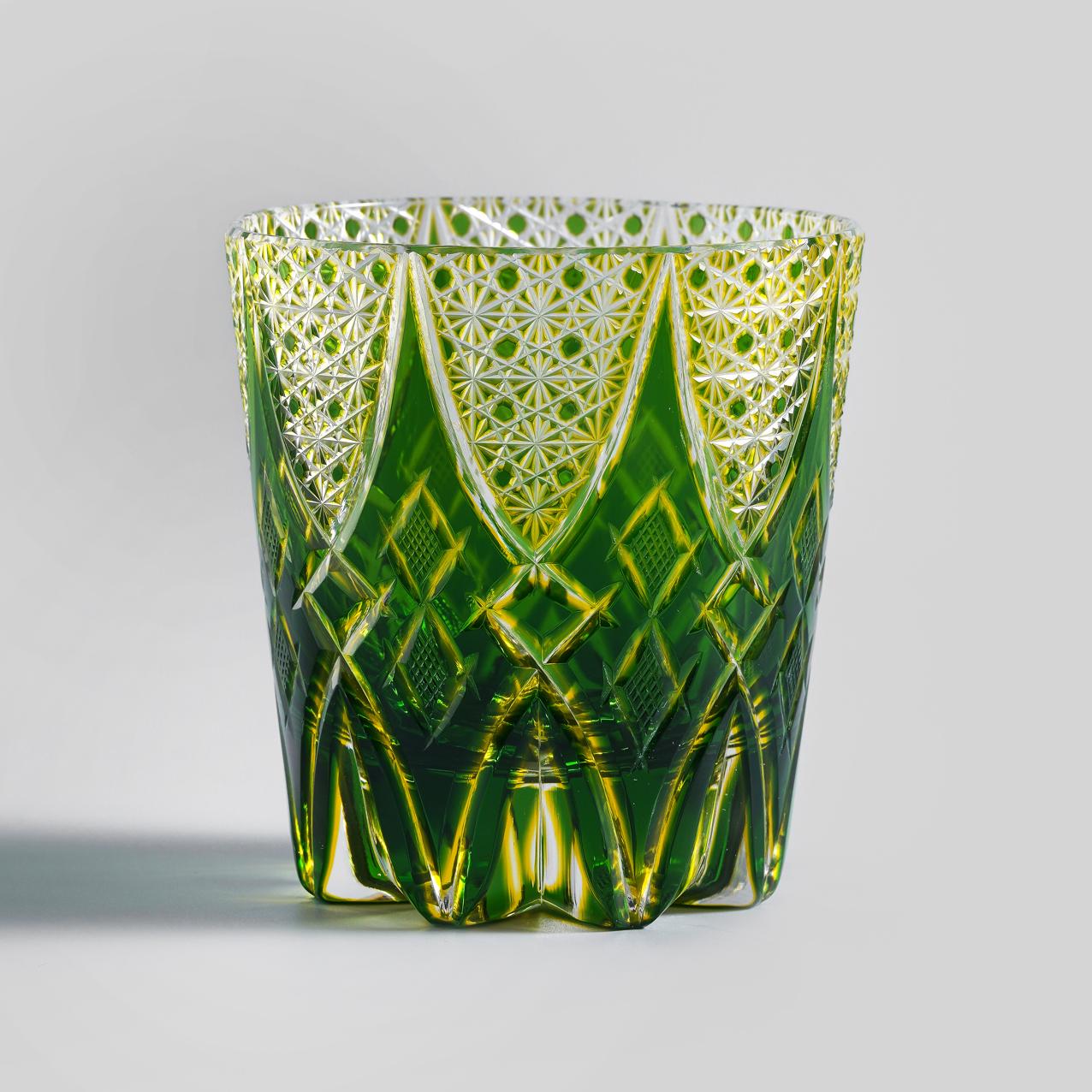 Vitraelle Hand-Cut Green Whiskey Glasses image 8