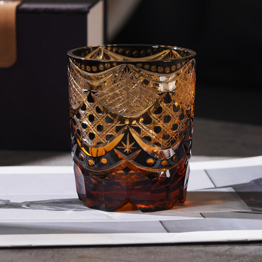 lovecove Hand-Cut Black Whiskey Glass image 1