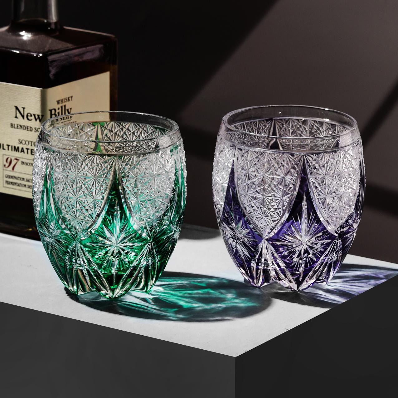 lovecove Hand-Cut Retro Whiskey Glass image 1