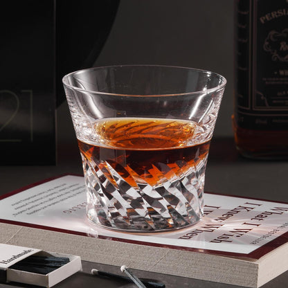 lovecove Hand-Cut Kiriko Clear Crystal Whisky Glass image 4