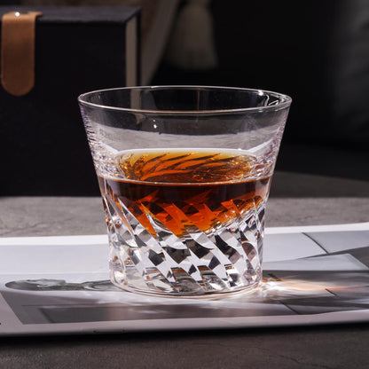 lovecove Hand-Cut Kiriko Clear Crystal Whisky Glass image 6