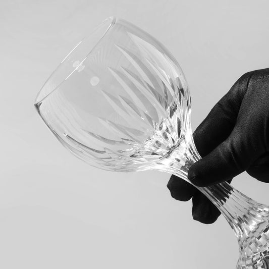 lovecove Hand-Cut Kiriko Clear Crystal Wine Glass image 1