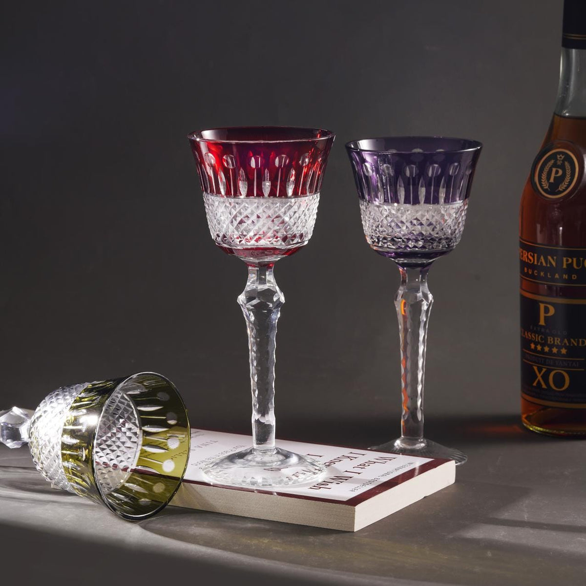 lovecove Hand Cut Kiriko Crystal Wine Glass image 3