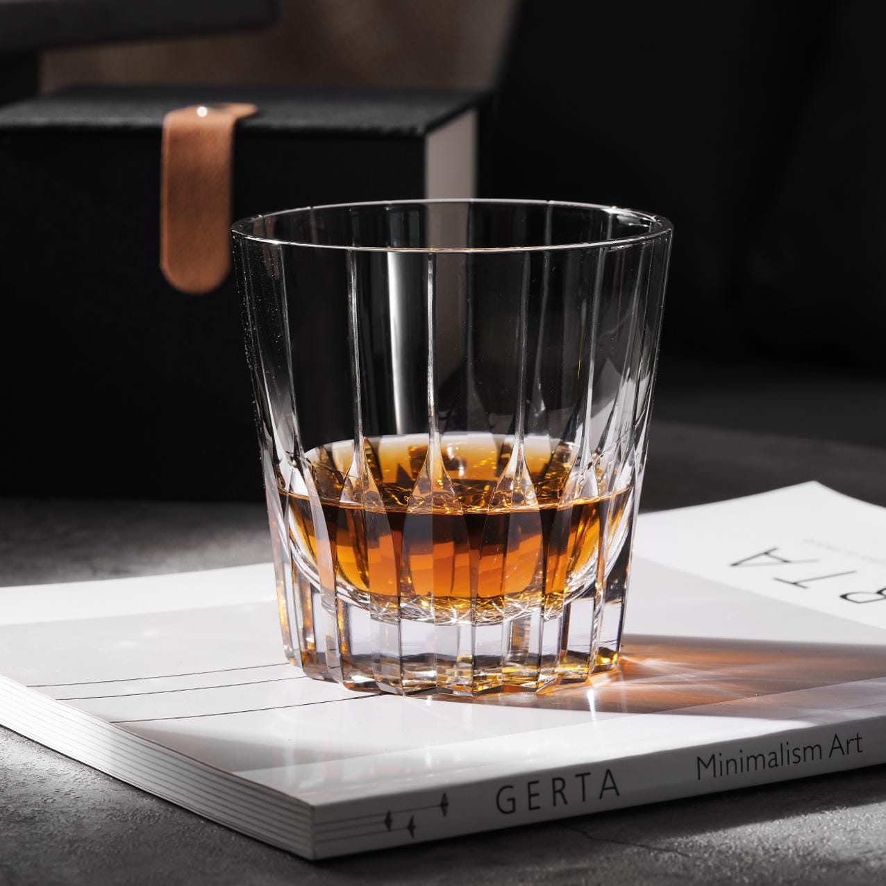 lovecove Hand Cut Kiriko Gray Crystal Whisky Glass image 2