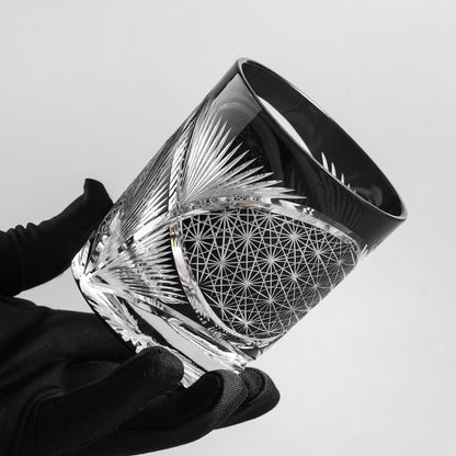 lovecove Hand Cut Kiriko Retro Crystal Whiskey Glass image 3