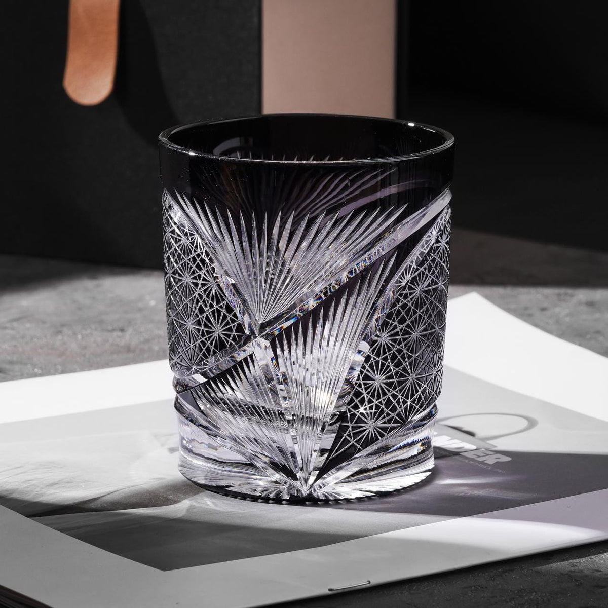 lovecove Hand Cut Kiriko Retro Crystal Whiskey Glass image 8