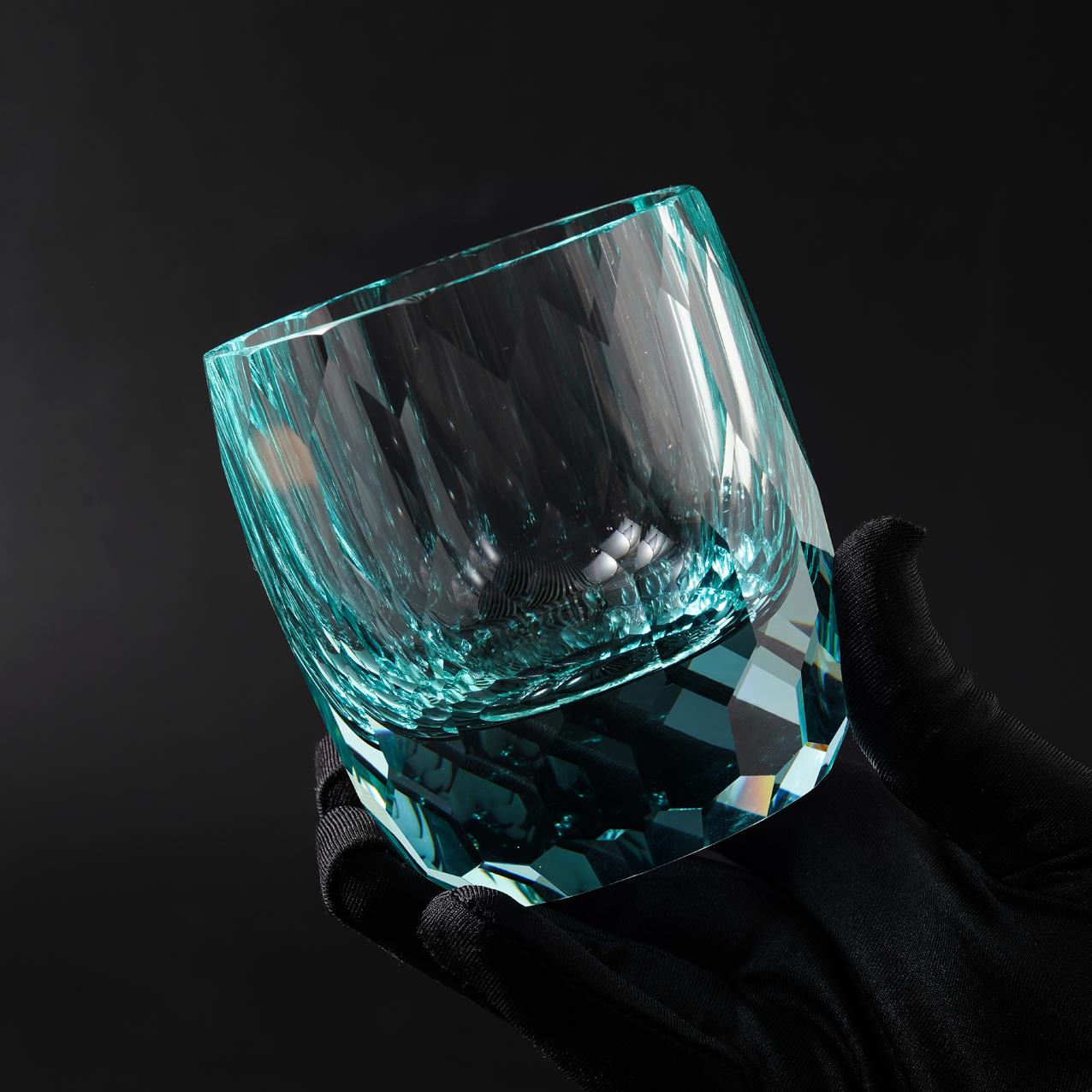lovecove Hand Cut Kiriko Unique Whiskey Glass image 6