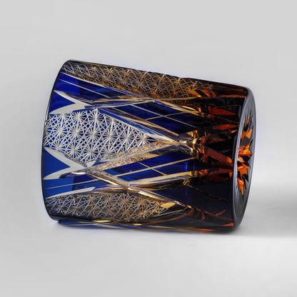 lovecove Hand-Cut Luxury Blue Lightning Whiskey Glass image 3