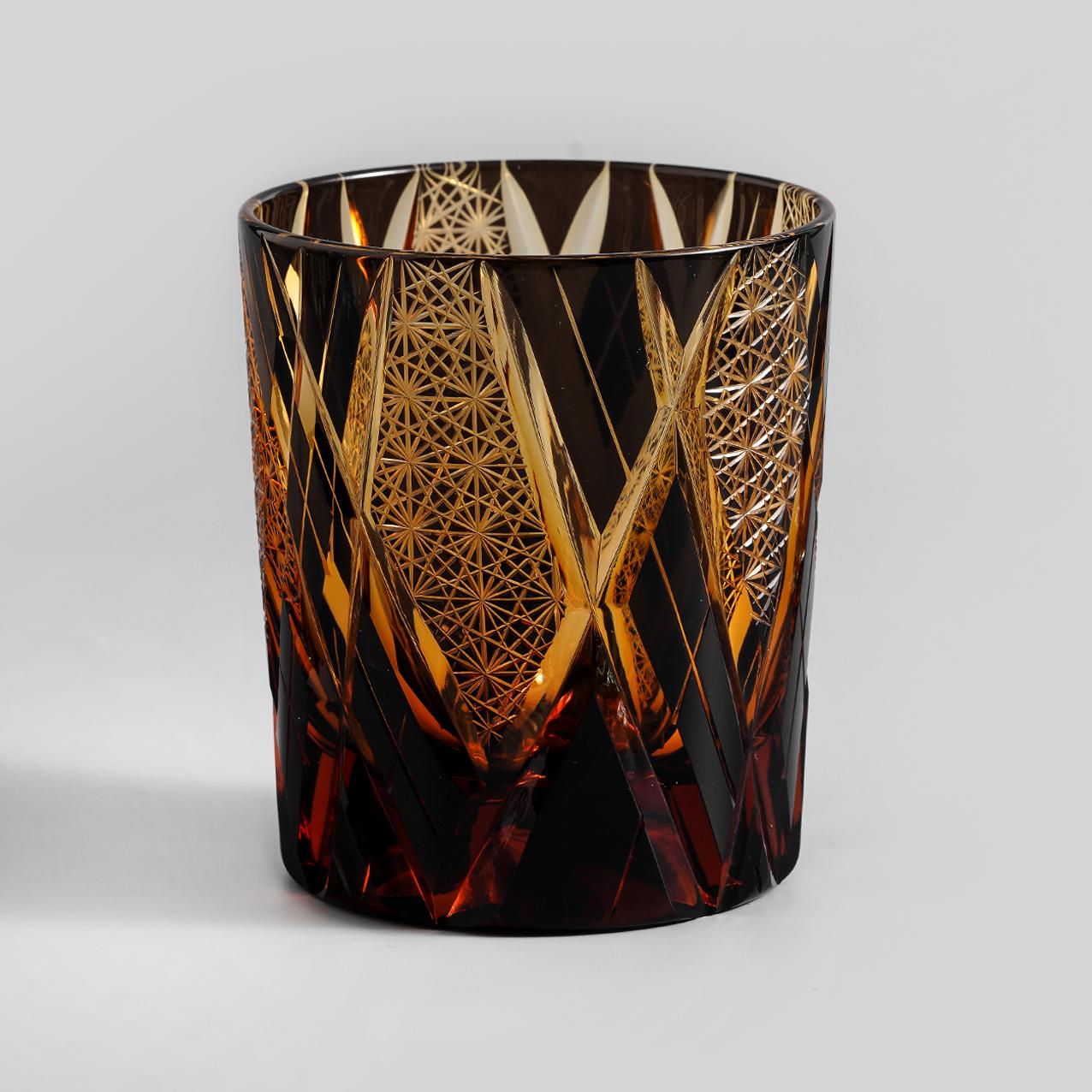 Vitraelle Hand-Cut Luxury Blue Lightning Whiskey Glass image 10