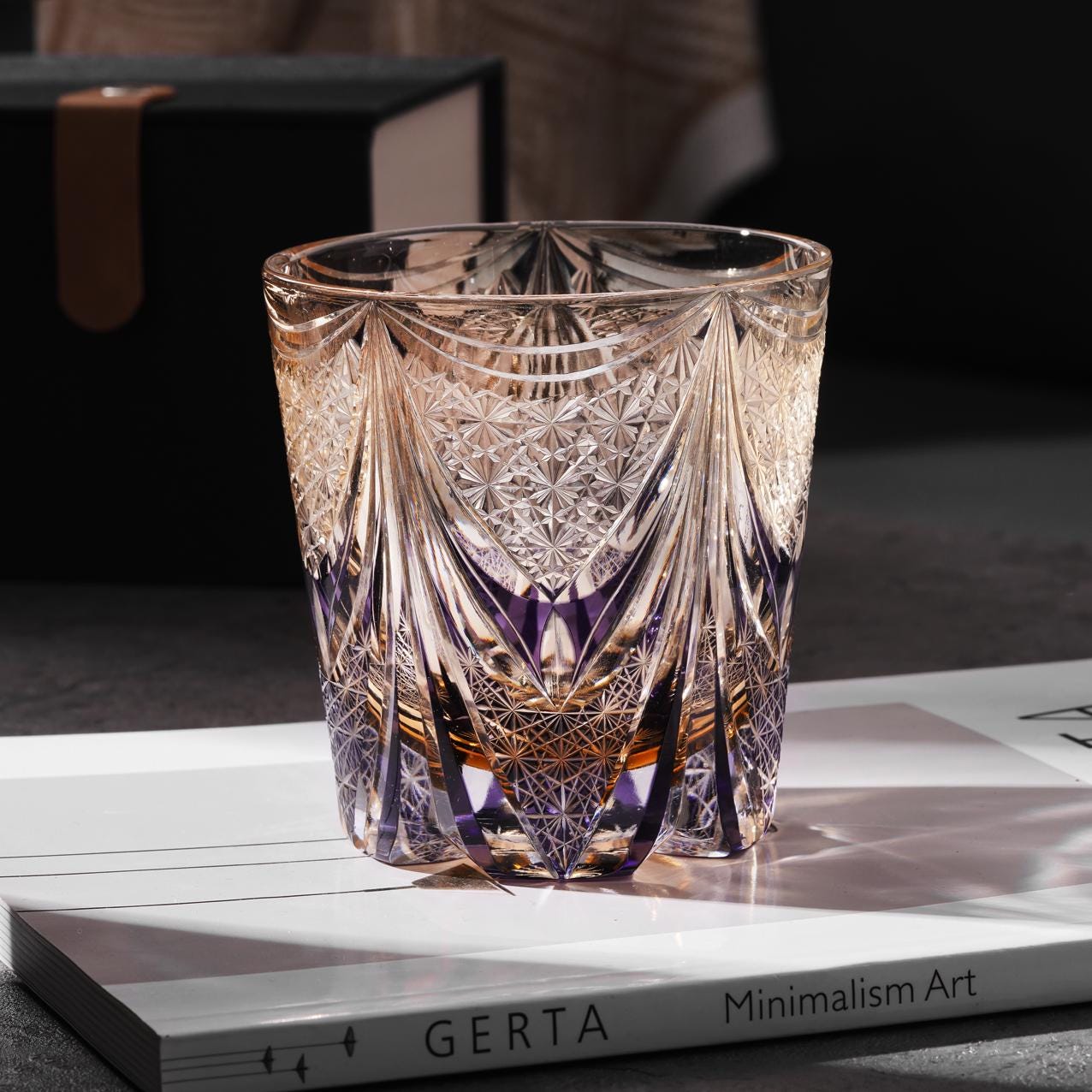 lovecove Hand Cut Luxury Crystal Whisky Glass image 3