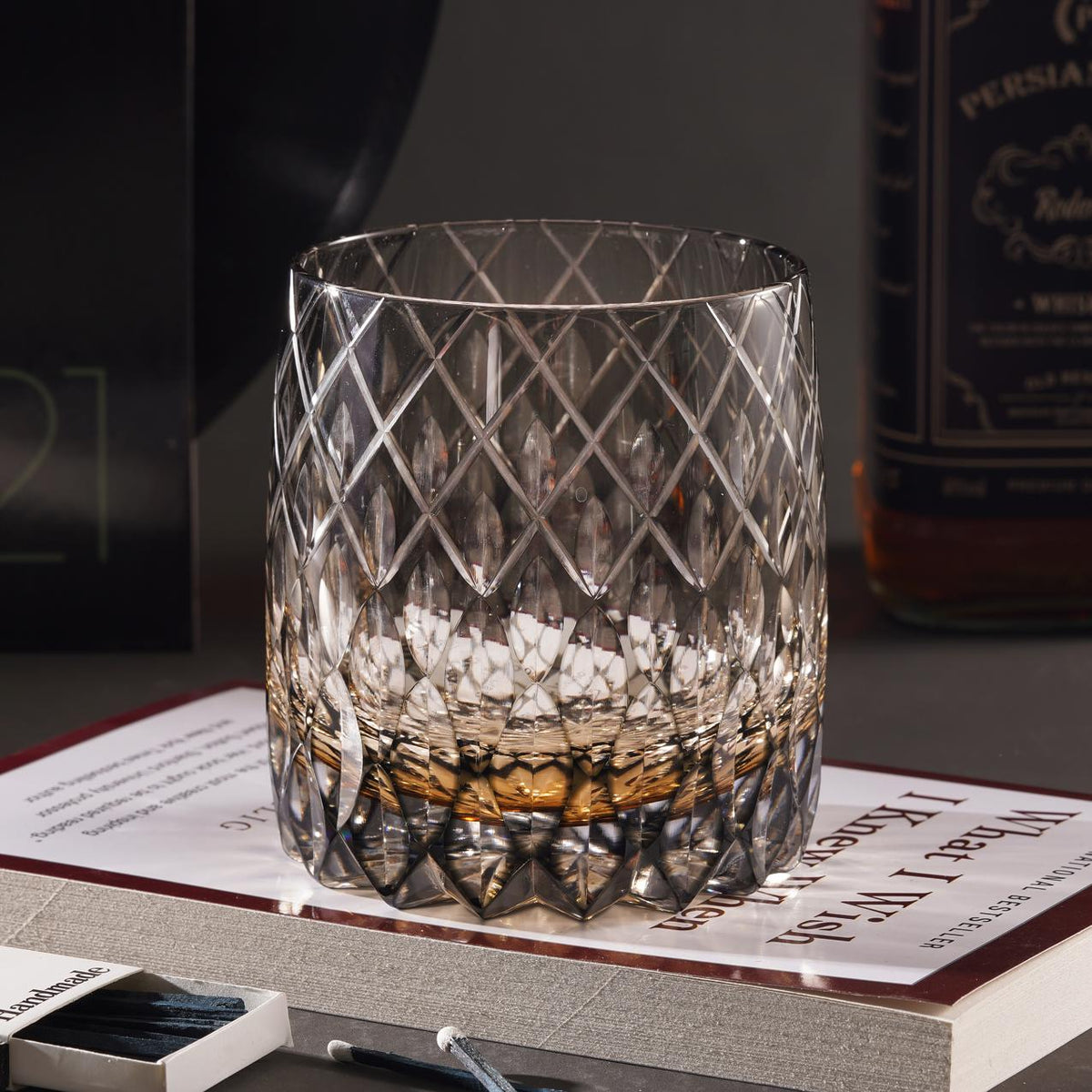 lovecove Hand Cut Luxury Raindrop Whisky Glass image 3