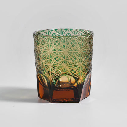 Daisy cut crystal whisky glass
