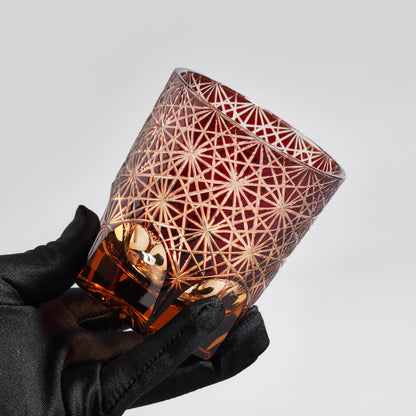 Daisy cut crystal whisky glass