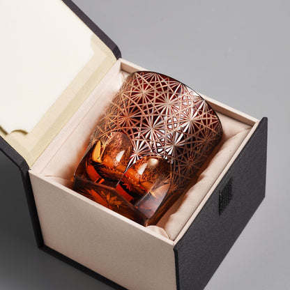Daisy cut crystal whisky glass