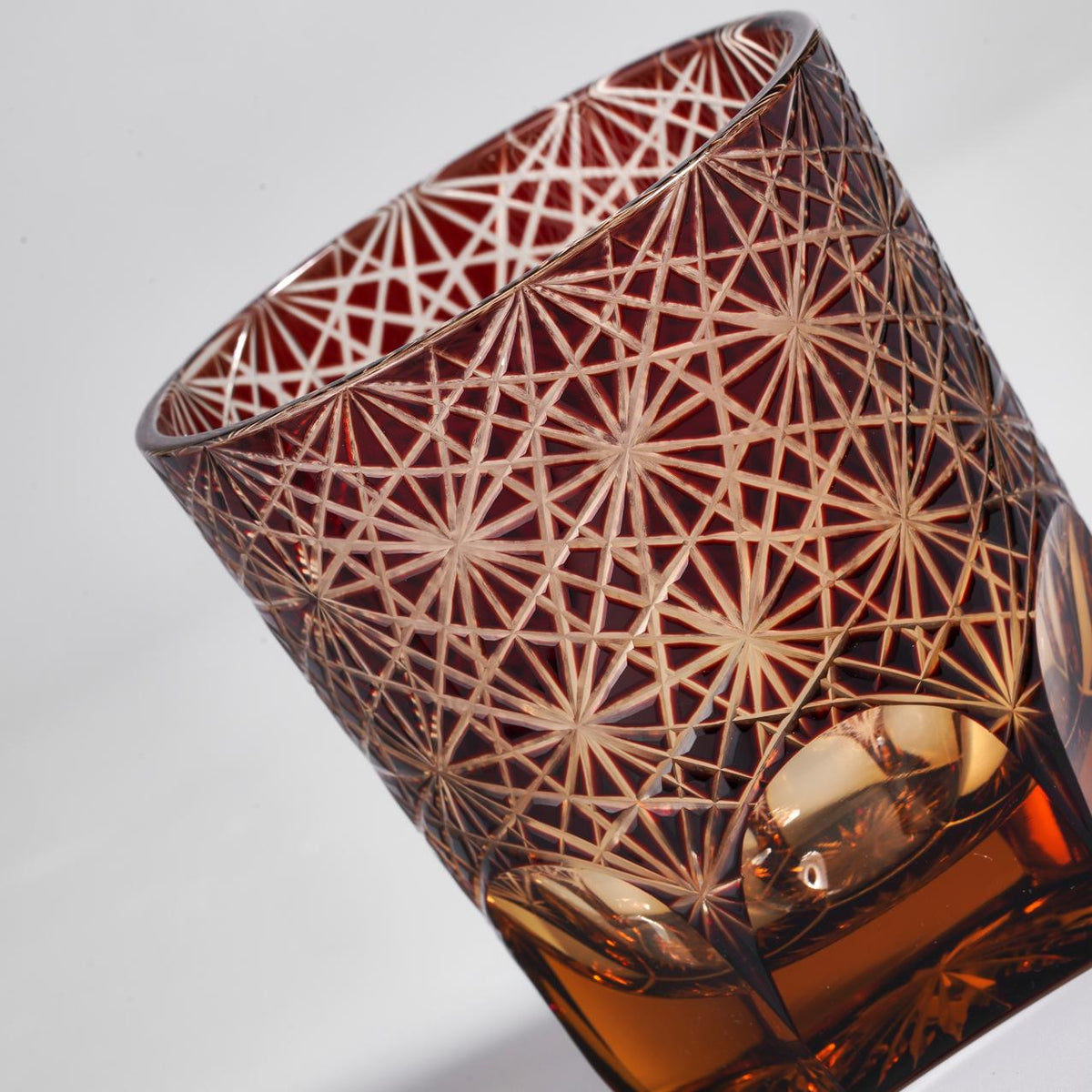 Daisy cut crystal whisky glass