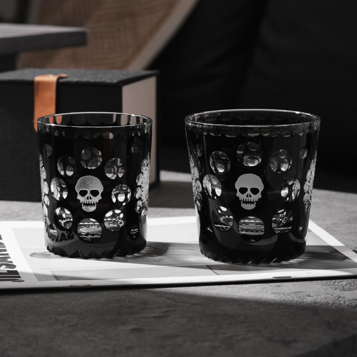 lovecove Hand-Cut Skull Design Crystal Glass image 7