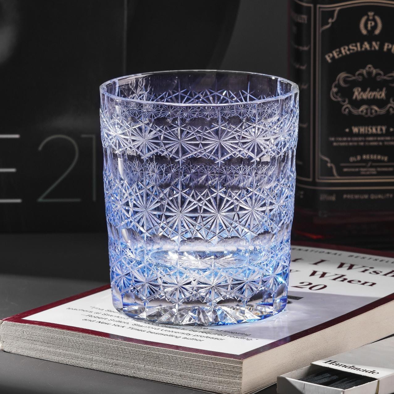 lovecove Hand-Cut Snowflake Crystal Scotch Glass image 3