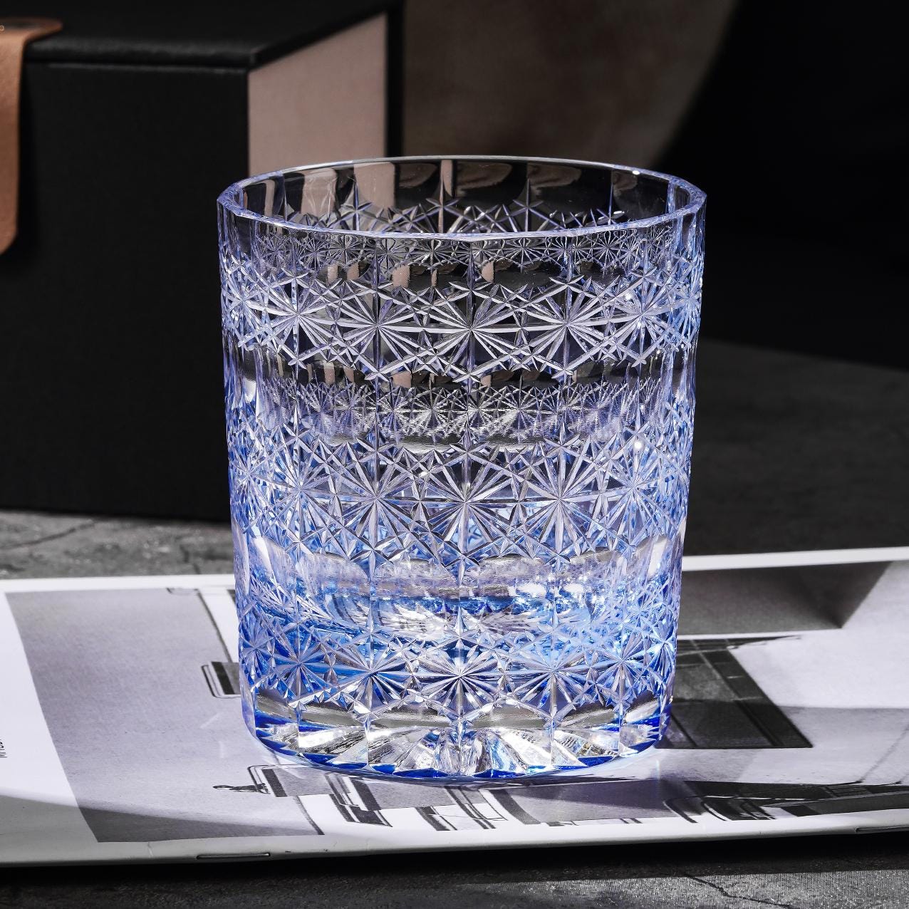lovecove Hand-Cut Snowflake Crystal Scotch Glass image 6