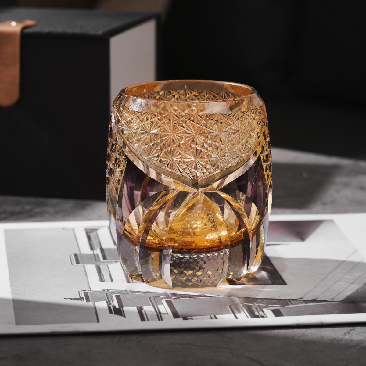 lovecove Hand Cut Vintage Kiriko Crystal Whiskey Tumbler image 2